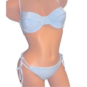 Monday metallic Swimwear Sky Blue Bikini